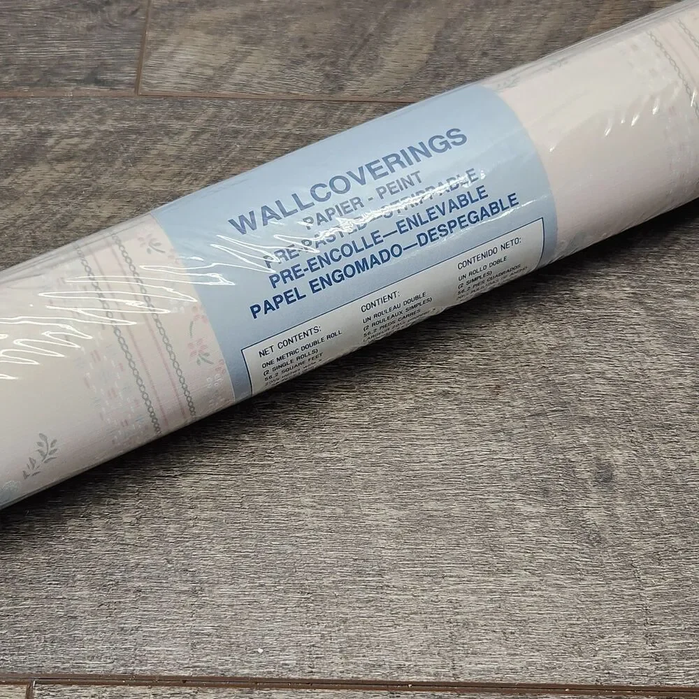 Eisenhart Wallcoverings Cottage Floral Wallpaper Pink Blue Double Roll HC 4090
